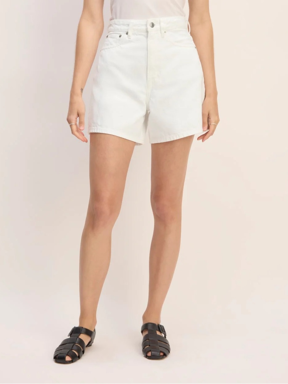 Everlane A-Line Denim Shorts White Size 30